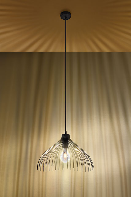 Czarna industrialna lampa wisząca L199-Amira