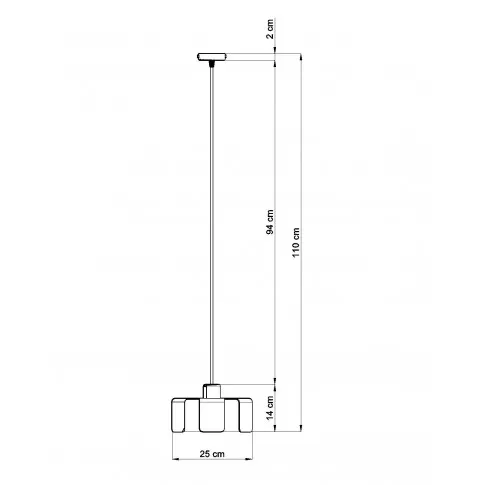 Wymiary lampy wiszącej EX584-Tuliv