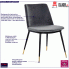Szare krzesło welurowe Gambo 3X