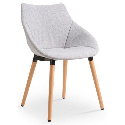 Zdjęcie produktu Skandynawskie krzesło tapicerowane Errol - popielate.