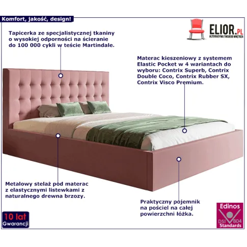 Łóżko z metalowym stelażem 140x200 Pikaro 3X