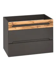 Podwieszana szafka pod umywalkę z szufladami - Marbella 4X Grafit połysk 80 cm w sklepie Edinos.pl