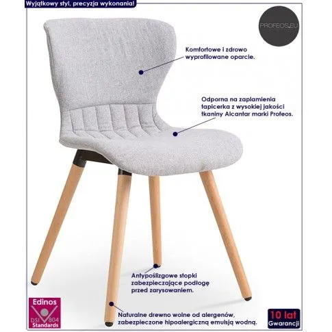 Fotografia Skandynawskie krzesło Gracio - popielate z kategorii Krzesła