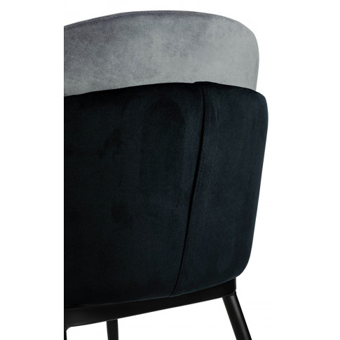 Szaroczarne krzesło tapicerowane do jadalni Merci