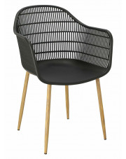 Wygodne krzesło czarne ażurowe - Ulmo