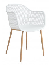 Wygodne krzesło białe ażurowe - Ulmo w sklepie Edinos.pl