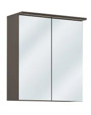 Wisząca szafka łazienkowa z lustrem - Marbella 7X Grafit 60 cm w sklepie Edinos.pl