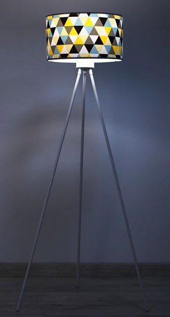 Trójnoga lampa podłogowa EX496-Hestix z kolorowym abażurem