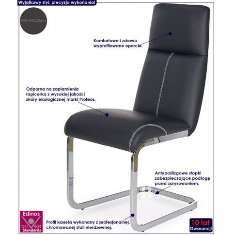 Fotografia Tapicerowane krzesło Dexor - czarne z kategorii Krzesła