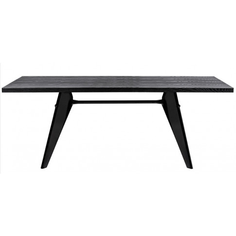 Czarny drewniany stół prostokątny do salonu Jupito 2X