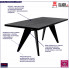Drewniany stół z metalową podstawą Jupi 2X czarny info gif