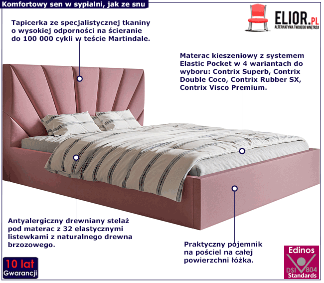 Tapicerowane łóżko z drewnianym stelażem 120x200 Vista 2X