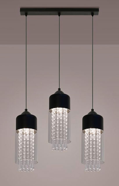 Potrójna lampa wisząca z kryształkami nad stół EX502-Ampi
