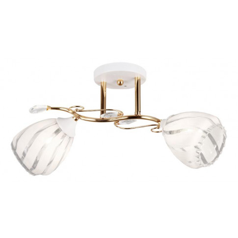 Biało-złota lampa sufitowa ze szklanymi kloszami EX505-Rowes