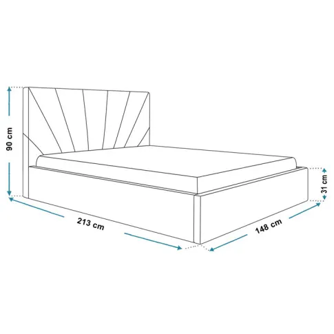 Wymiary łóżka 140x200 Senti