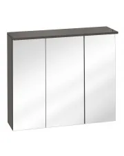 Wisząca szafka łazienkowa z lustrem - Marbella 7X Grafit 80 cm w sklepie Edinos.pl