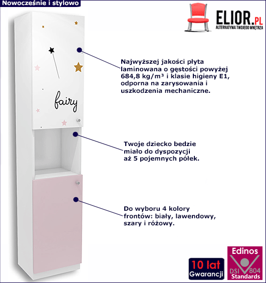 Dziecięcy regał z 5 półkami Peny 14X