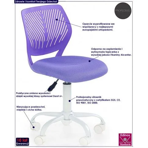 Fotografia Fotel młodzieżowy Wazi - fioletowy z kategorii Siedziska dla dzieci i młodzieży