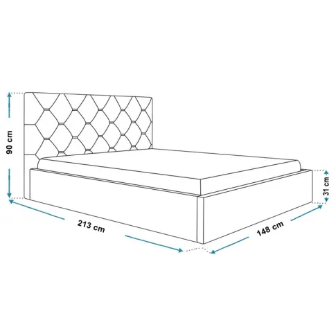 Wymiary łóżka 140x200 Netta