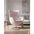 Jasnoróżowy fotel obrotowy jajo do salonu   Arha 2X