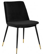 Welurowe krzesło czarne tapicerowane - Gambo 3X w sklepie Edinos.pl