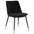 Welurowe krzesło czarne tapicerowane - Gambo 3X