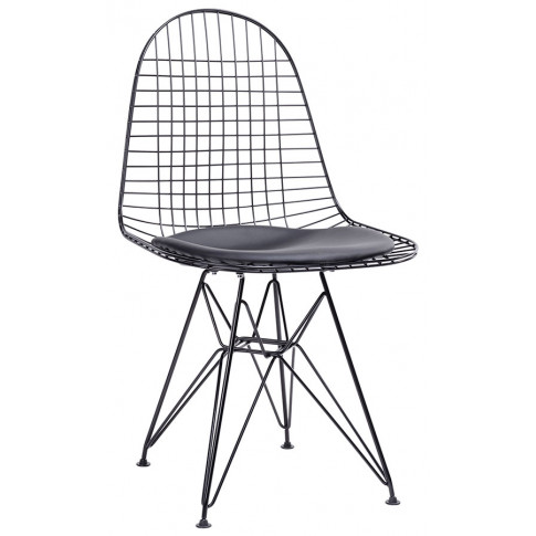 Czarne krzesło metalowe do jadalni Zuber 2X