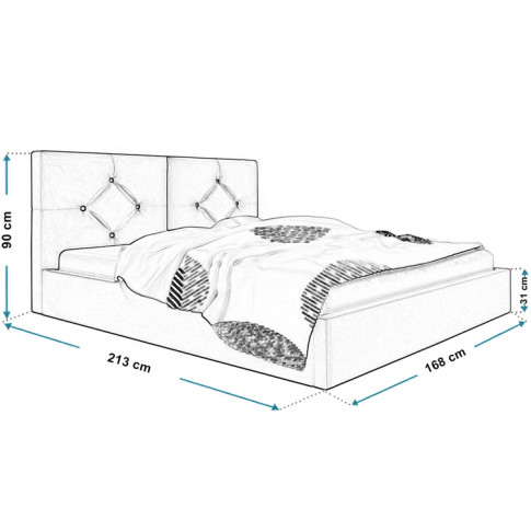 Wymiary pikowanego łóżka 160x200 Celini