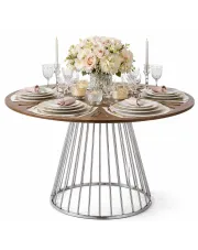 Okrągły stół do salonu glamour - Pawka w sklepie Edinos.pl