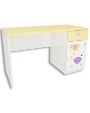 Biało-żółte biurko dla dziewczynki Lili 2X - 3 kolory w sklepie Edinos.pl