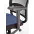 Niebieski fotel biurowy z podłokietnikami Romino