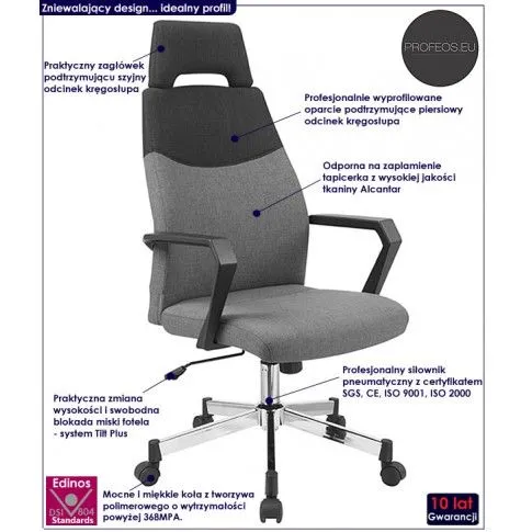 Fotografia Fotel obrotowy Gamza - bordowy z kategorii Fotele