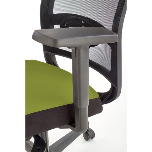 Zielony fotel biurowy z podłokietnikami Romino