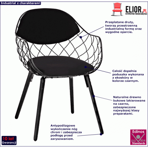 Czarne krzesło Dontadeon