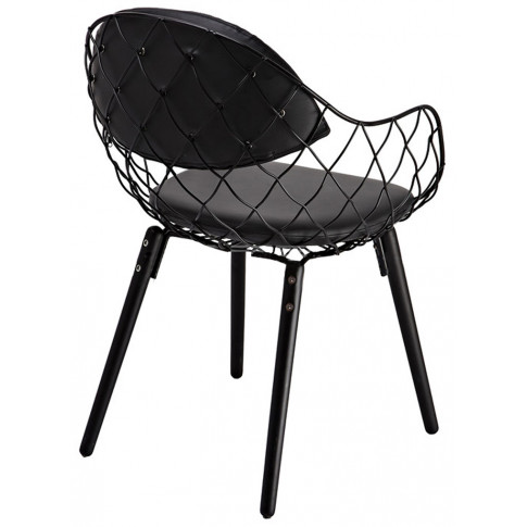 Czarne krzesło z siedziskiem z ekoskóry Dontadeon