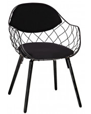 Metalowe czarne krzesło do salonu - Dontadeon w sklepie Edinos.pl