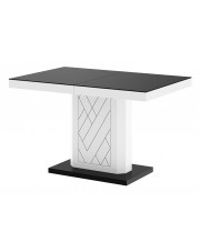Rozkładany stół z wysokim połyskiem biało czarny - Erdon w sklepie Edinos.pl