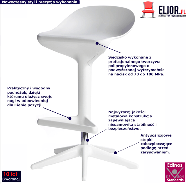 Biały hoker kuchenny Thorir 2X