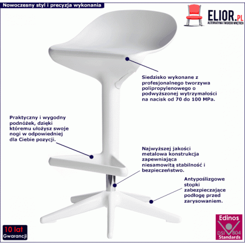 Biały hoker do jadalni Kera 2X