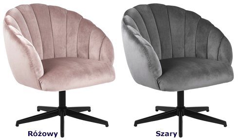 Welurowe fotele wypoczynkowe obrotowe Dapes - komfortowe
