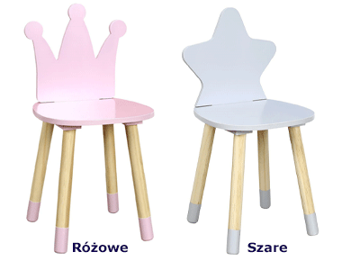 Wygodne krzesełka dziecięce Nilli - drewno sosnowe