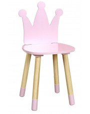 Różowe krzesło dziecięce korona - Nilli