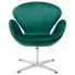Zielony welurowy fotel obrotowy Blum