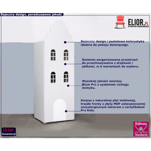Popielata szafa domek dla dzieci Camino 2X