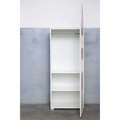 Wnętrze różowej szafy z półkami Camino 3X