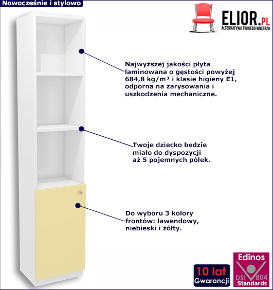 Regał dziecięcy z 5 półkami Moreli 12X