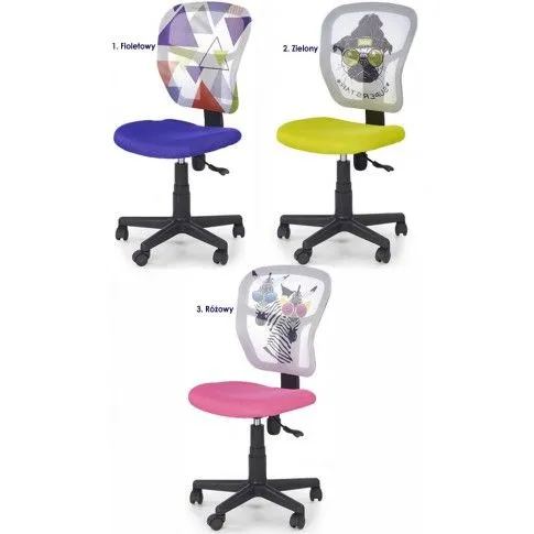 Zdjęcie fotel obrotowy różowy dla dziewczynki z zebrami Jori | Edinos.pl