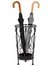 Czarny metalowy stojak na parasole w stylu vintage - Floraz w sklepie Edinos.pl