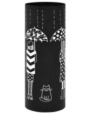 Czarny ozdobny stojak na parasole do przedpokoju - Istro 3S