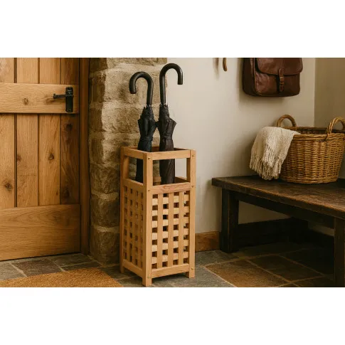 Stojak na parasole z litego drewna orzechowego   Colin